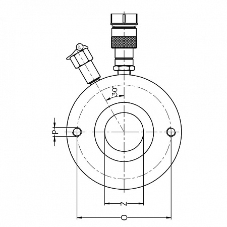 Гидроцилиндр двойного действия с полым штоком LJZ30-258, 30 т, ход 258 мм