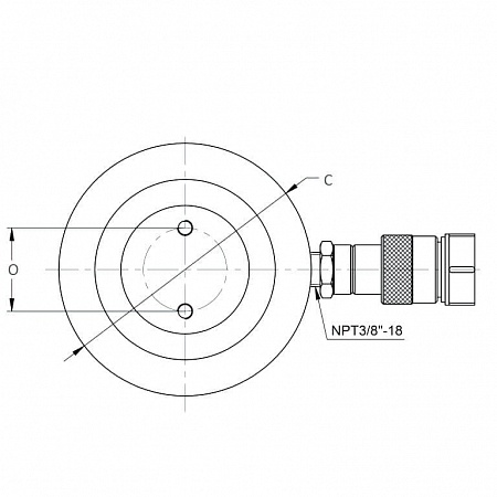 Гидроцилиндр одностороннего действия плоский низкопрофильный LSB10-38, 10 т, ход 38 мм